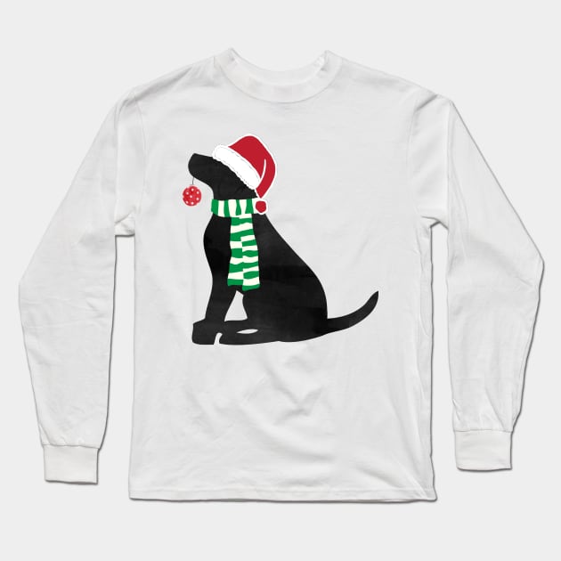 Christmas Black Lab Holiday Dog Long Sleeve T-Shirt by emrdesigns